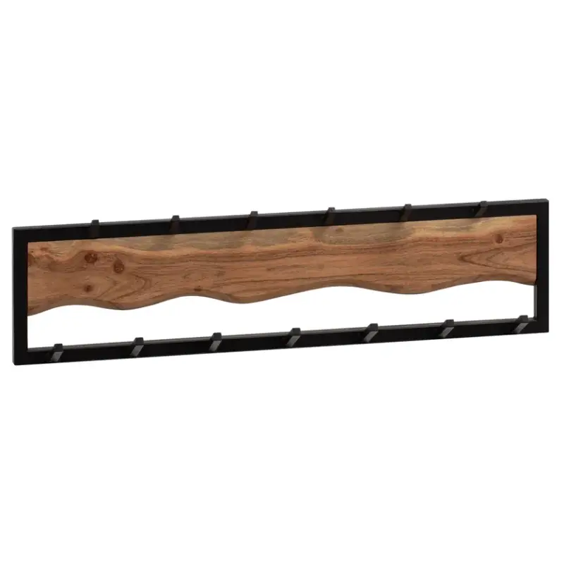 Wandgarderobe 80x20x8 cm Metall/Massivholz Akazie braun/schwarz Top-Seller