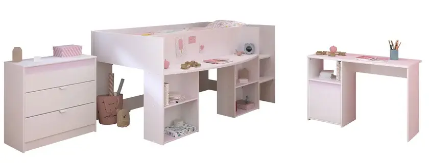 Parisot Kinderzimmer Pirouette 15 weiß / grau / rosa Solange Der Vorrat Reicht