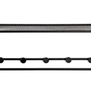 Neu Wandgarderobe Leicester 5 Schwarz Metall 50 x 16 cm