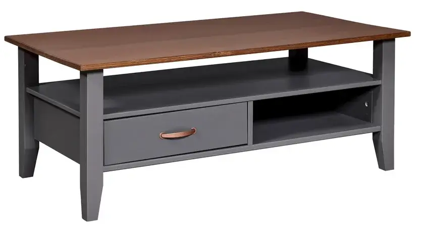 Preisknaller Couchtisch Niclas Massivholz grau/braun 115x45x60 cm