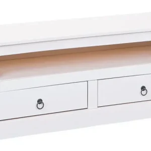 Günstig Lowboard Lukas Massivholz Kiefer weiß 118 x 45 cm