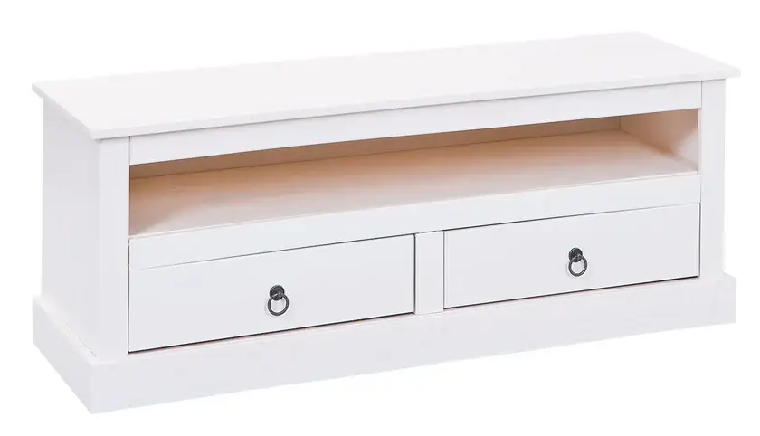 Günstig Lowboard Lukas Massivholz Kiefer weiß 118 x 45 cm