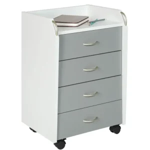Nur Heute Rollcontainer Samuel 36x65x40 cm weiß/grau
