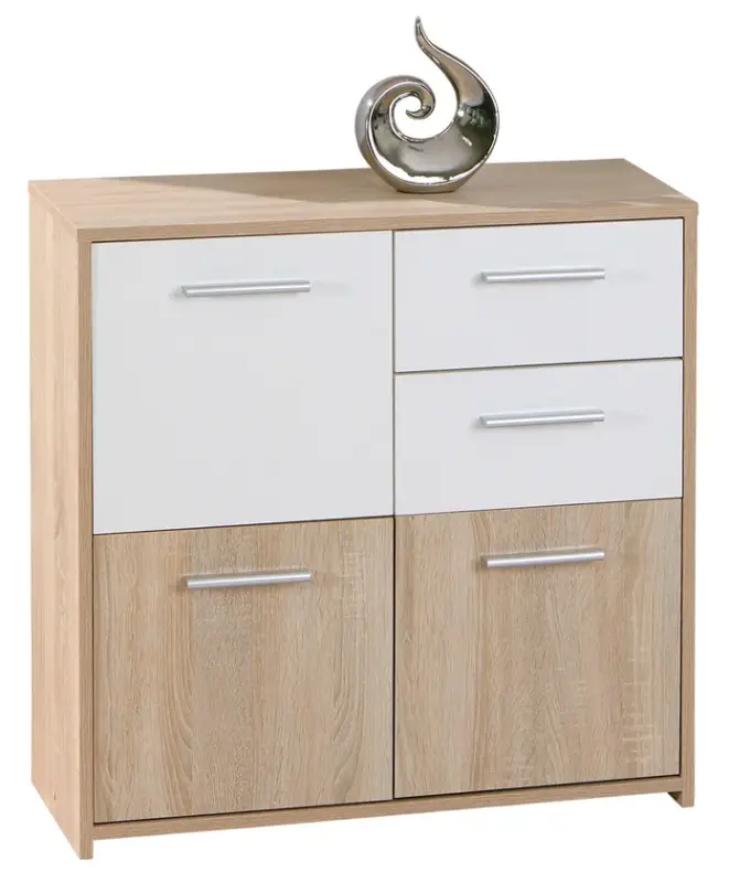 Kommode Marlon braun/weiß 77x77x30 cm Knallerangebot