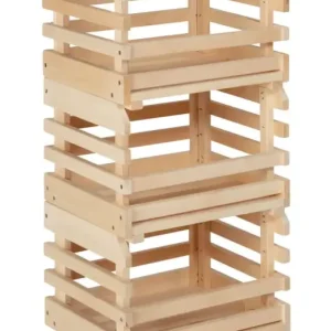 Stapelkisten-Regal Aaron Küchenhelfer 37x80x30 cm Natur Linde Markenprodukt