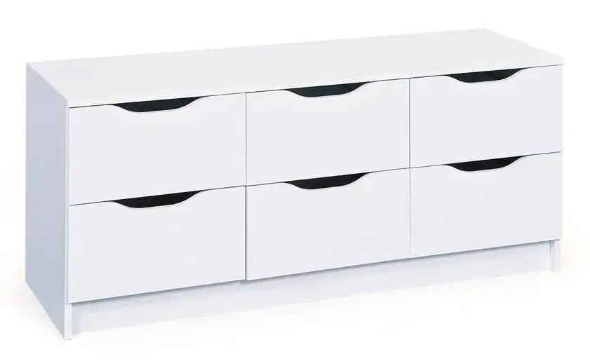 Abverkauf Kommode Noah 6-B 122 x 50 cm weiß
